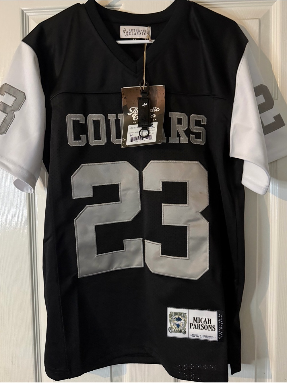 Men’s Black & White 'Cougars 23' Jersey - Micah Parsons high school football